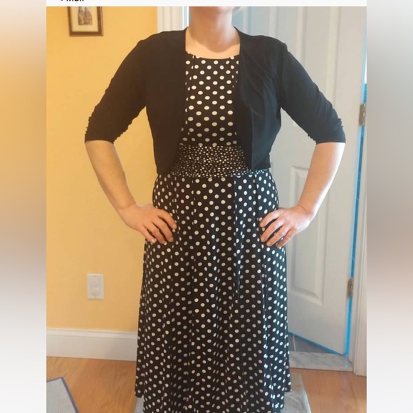 Beautiful A- shaped dress with bolero jacket, used once, size S - Picture 6 of 6